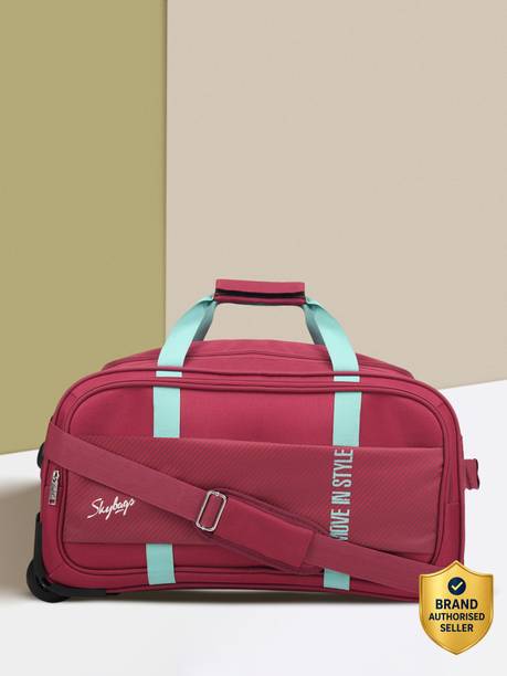 46 L Strolley Duffel Bag - Cult Polyester 52 cm Medium Size | Stylish Duffel Trolley with Wheels|Red-Unisex - Red - Regular Capacity