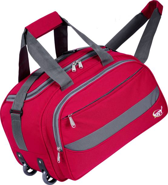 61 L Strolley Duffel Bag - 20 INCH WHEEL DUFFLE Traveling Travel Duffel Waterproof - Red - Large Capacity