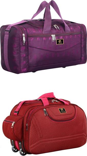 pryde (Expandable) @AIR-PURPLE & M-RED_@ Duffel With Wheels (Strolley)