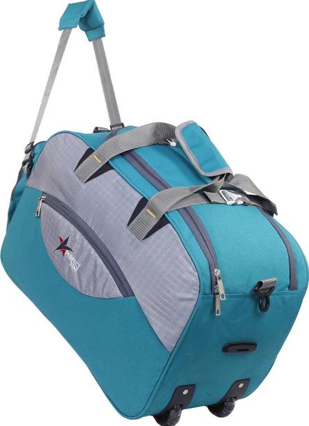 70 L Strolley Duffel Bag - Travel bags luggage for travelling men, & women carry Wheeler light weight - Blue - Large Capacity