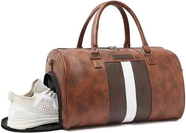 22 L Hand Duffel Bag - Vegan Leather Travel Duffle Bag With Shoe Compartment - Multicolor - Regular Capacity