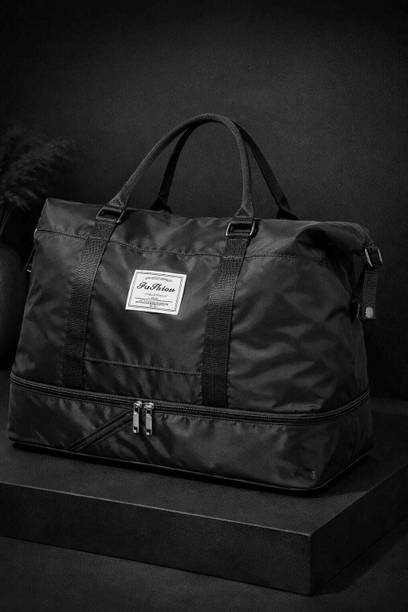 51 L Hand Duffel Bag - Large Foldable Duffel Bag for Weekend Getaways - Black - Large Capacity