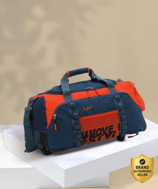 40 L Strolley Duffel Bag - Hustle dufflr trolly 55 cms cabin size - Orange - Regular Capacity