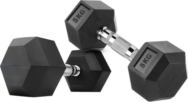 FITRXX HEXA |STEEL IRON RUBBER COATED| FULL BODY WORKOUT (Set of 2) Fixed Weight Dumbbell