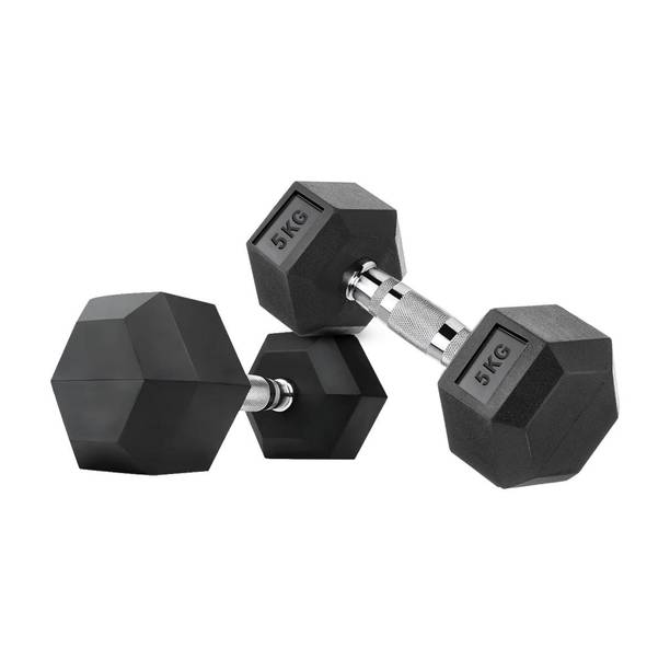 FITRXX HEXA |STEEL IRON RUBBER COATED| FULL BODY WORKOUT (Set of 2) Fixed Weight Dumbbell