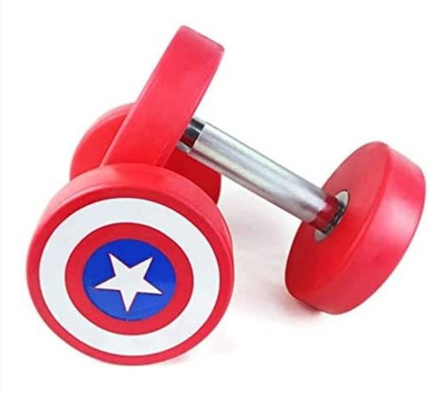 wWAR Captain America Premium Rubber Coated Dumbbell 12.5 kg (Set of 2) Fixed Weight Dumbbell