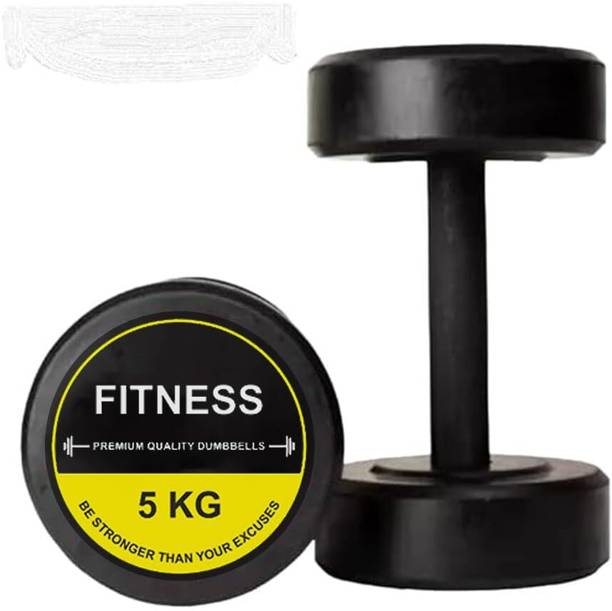 FITRXX Captain America Style Black & Yellow Rubber 5kgX 2 Fixed Weight Dumbbell Fixed Weight Dumbbell