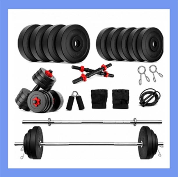 DCS Pro FITNESS 20kg Dumbbell Set with 3ft ROD & ACCESSORIES Adjustable Dumbbell