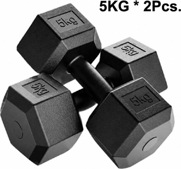 L'AVENIR Fitness 5kg * 2pc PVC Dumbbell Set - Best Heavy for Home Exercise Fixed Weight Dumbbell