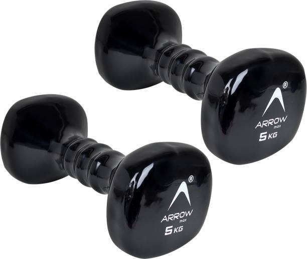 ArrowMax Vinyl Dummbell For Home Full Body Workout Physiotherapy Treatment Men Women Fixed Weight Dumbbell