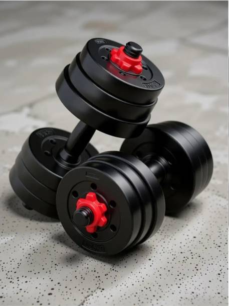 GEETANJALI SPORTS FIT GEETANJALISPORTSFIT 10KG PVC ADJUSTABLE DUMBBELL WITH 2PC DUMBBELL ROD GYM POWER Adjustable Dumbbell