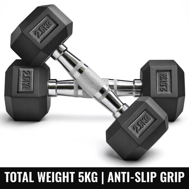 SLOVIC Dumbbells Set for Home Gym | 2.5 kg| Set of 2 Fixed Weight Dumbbell