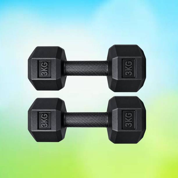 Urvi 3 KG Exercise Dumbbell Pair for Full Body Workout Fixed Weight Dumbbell