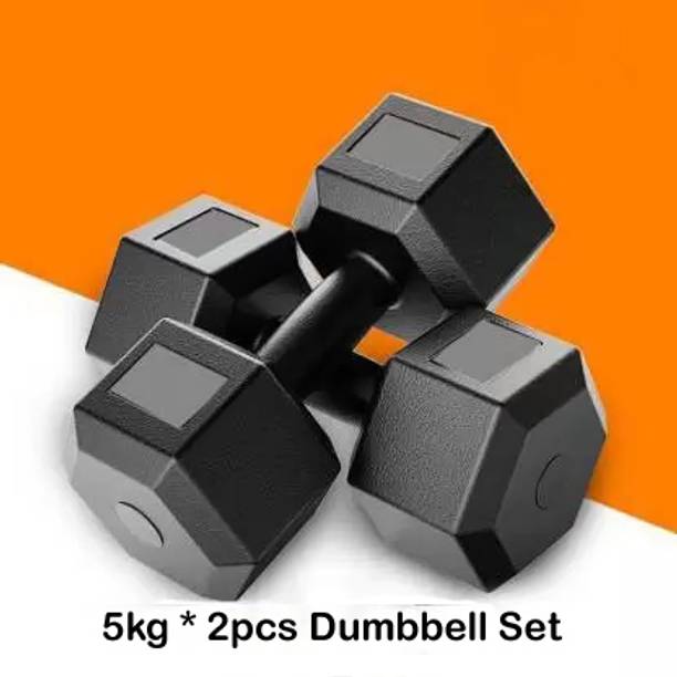 L'AVENIR Fitness 5kg * 2pc PVC Dumbbell Set - Best Dumbbell Set - Economical in Price Fixed Weight Dumbbell