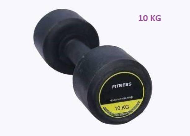 GYM KART (10Kg X 1 Pcs) Exclusive Quality Rubber Dumbbell Fixed Weight Dumbbell