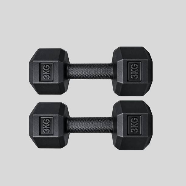 Urvi 3 KG Premium Hex Dumbbell Pair for Workout Fitness Equipment Fixed Weight Dumbbell