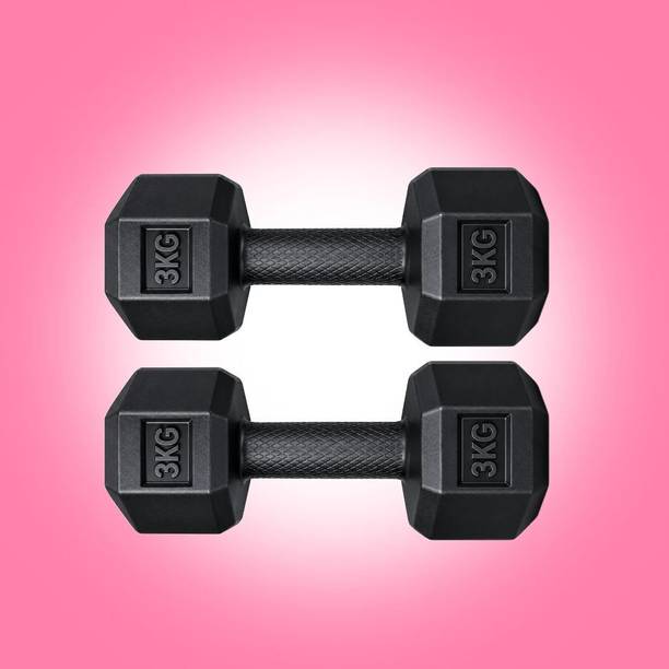 Urvi 3 KG Hex Dumbbell Pair for Home Gym Strength Training Exercise Fixed Weight Dumbbell
