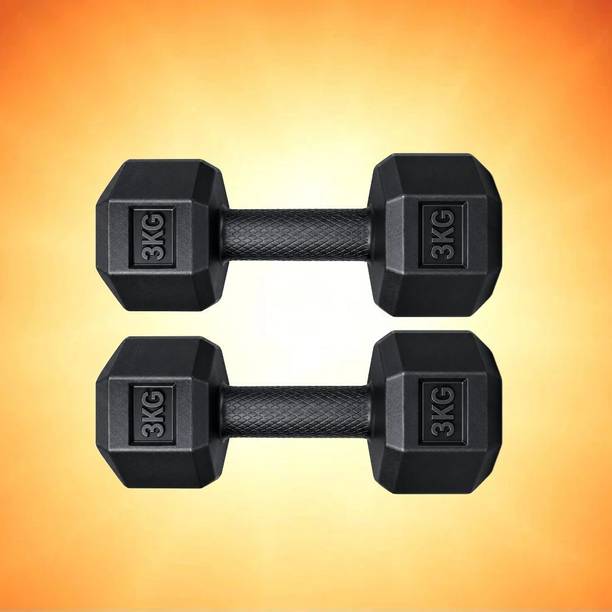 Urvi 3 KG Dumbbell Pair Anti Slip Grip for Home Fitness Fixed Weight Dumbbell