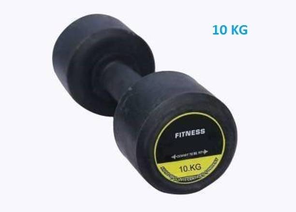 GYM KART (10Kg X 1 Pcs) Jumbo Exclusive Rubber Dumbbell Fixed Weight Dumbbell