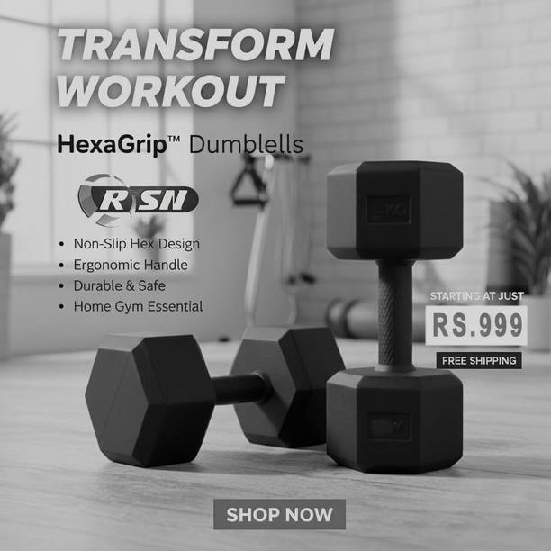 FitFreaks PVC , Pair, Hex , Home Gym 5KGS X 2PCS Fixed Weight Dumbbell Fixed Weight Dumbbell