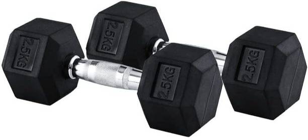 FITRXX HEXA DUMBBELL |STEEL IRON RUBBER COATED FULL BODY WORKOUT (Set of 2) Fixed Weight Dumbbell
