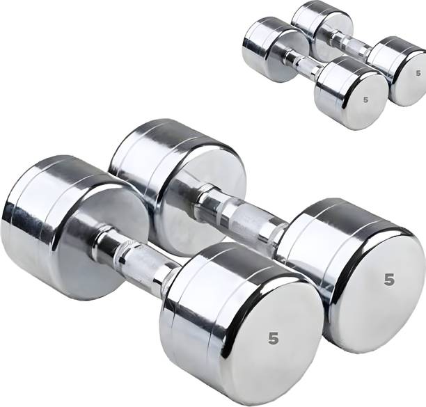YDV Steel Dumbbells (5 kg X 2) 10 kg Set, Fitness Heavy Duty Solid Adjustable Dumbbell