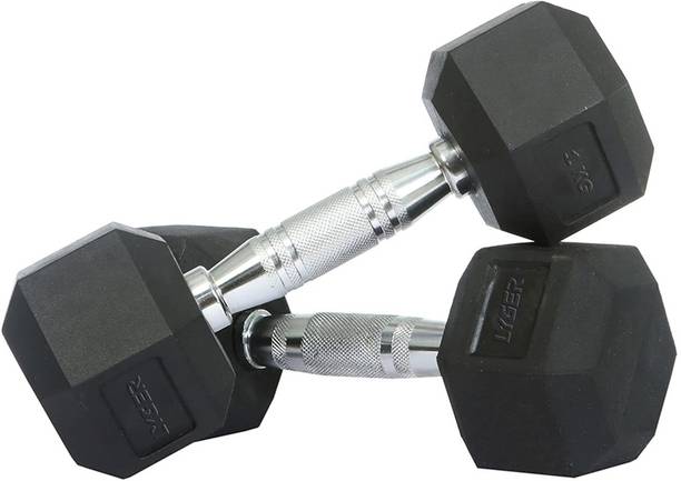 लाइगर 1 Kg Pair Rubber Coated Professional Hexa Set निश्चित वजन डम्बल