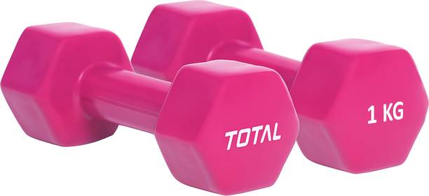 total sports and fitness Vinyl Dumbbell Set , 1 Kg Pair Vinyl Coated Non-Slip Weight Fixed Weigh Fixed Weight Dumbbell