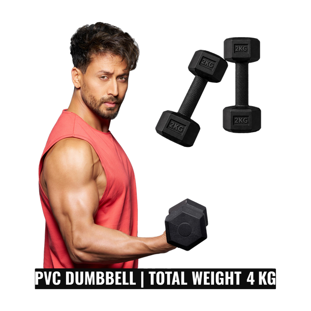 SLOVIC PVC Dumbbells Set for Home Gym | 2 Kg | Set of 2 | Fixed Weight Dumbbell