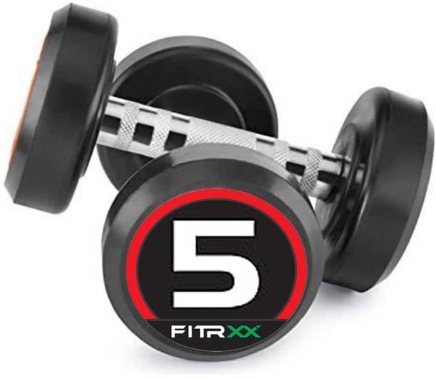 FITRXX Pair of Rubber Coated Bouncer Full Body Workout |Set of 2| Fixed Weight Dumbbell
