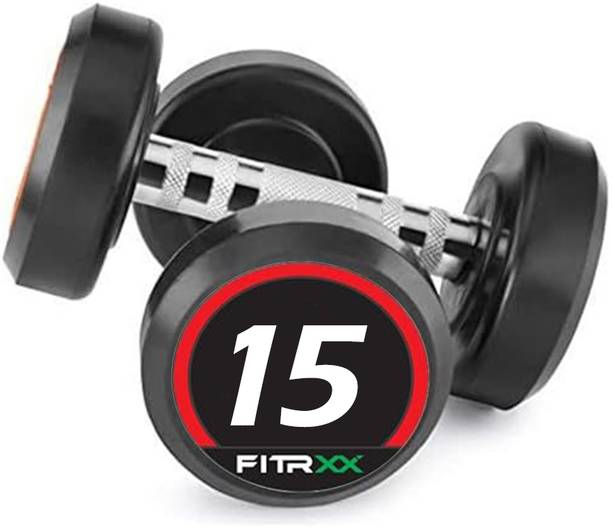FITRXX Set Of 15KGX2 High Quality Rubber Professional Bouncer Fixed Weight Dumbbell