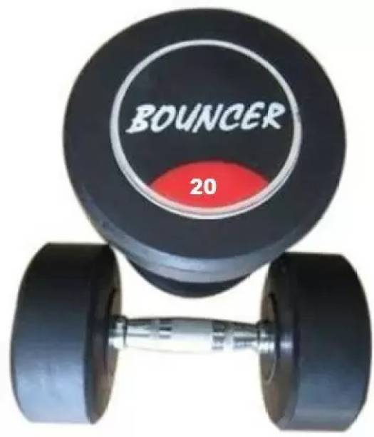 MA Sports Rubber Dumbbells Bouncer -20 kg Pair | Fixed Weight | Fixed Weight Dumbbell