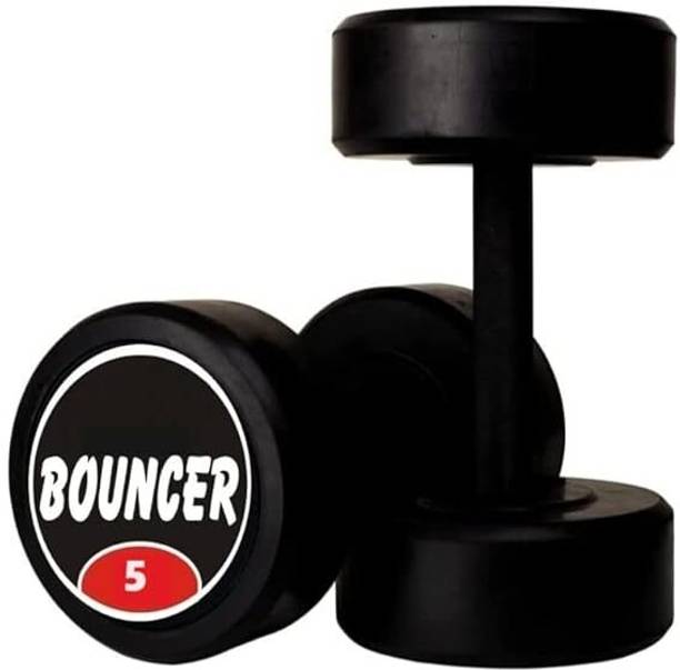 revup Premium Quality Rubber Coated Professional Rubber Bouncer Dumbbell Fixed Weight Dumbbell