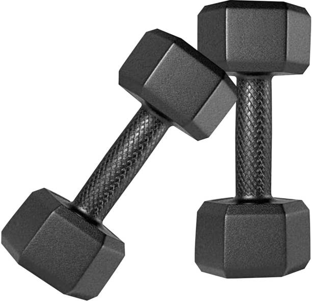 Unishore Gym Dumbbell Set (5KG X 2PCS) PVC Dumbell Pair for Home Gym Fixed Weight Dumbbell