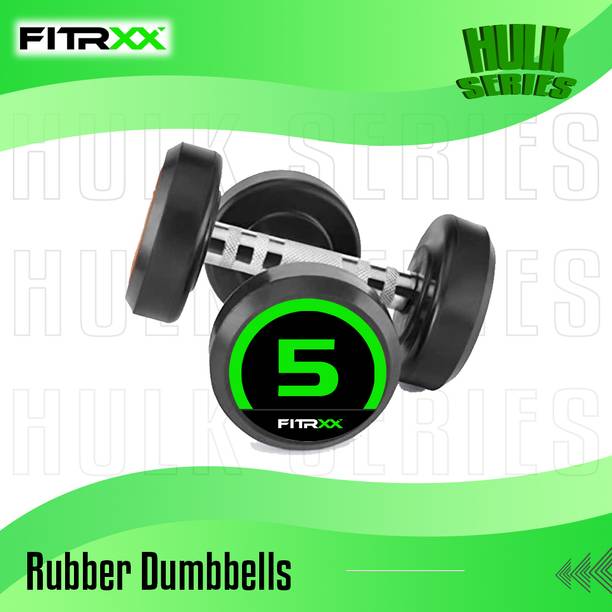 फिटर्क्स Set Of 5KGX2 High Quality Rubber Professional Bouncer Hulk Series निश्चित वजन डम्बल