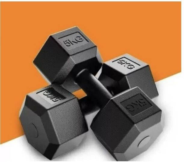 KSP Elite HouseOfCommon_PVC SetPair, Hex Dumbbells, Home Gym 5KGS X 2PCS (5 kg) Fixed Weight Dumbbell