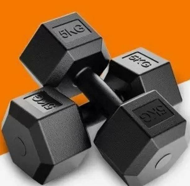 Emm Ess International 5kg PVC Hexa Dumbbell Fixed Weight Dumbbell