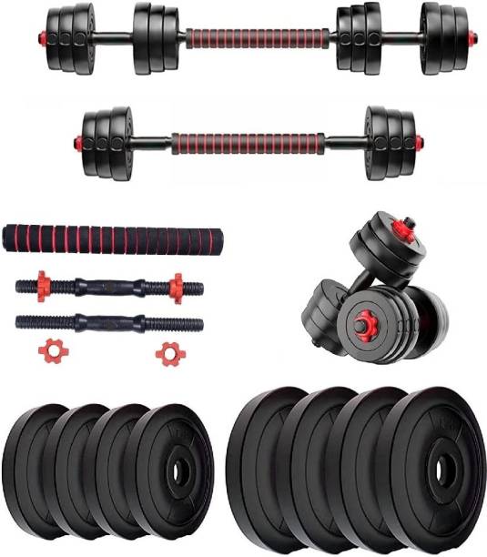 FitFreaks 10KG 3 in 1 Convertible Dumbbells & Barbell Home Gym Set Kit For Home Workout Adjustable Dumbbell