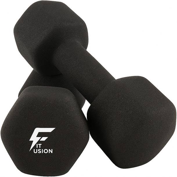 Fit Fusion Black Neoprene Dumbbell Set for Home Gym Workout Fixed Weight Dumbbell
