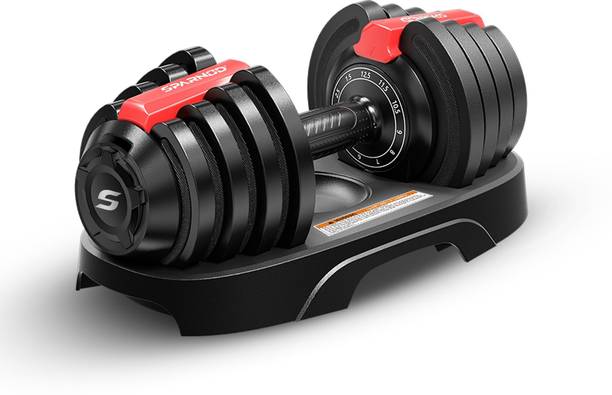Sparnod Fitness SAD 12.5,(1.5–12.5kg) with 11 Weight Increments, Quick Adjustable Dumbbell