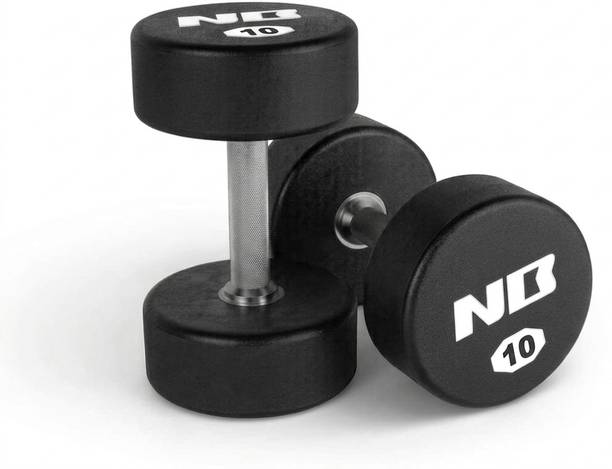 NATIONAL BODYLINE Rubber Coated Fixed Weight Dumbbell 10KG Pair for Home Gym Workout Fixed Weight Dumbbell