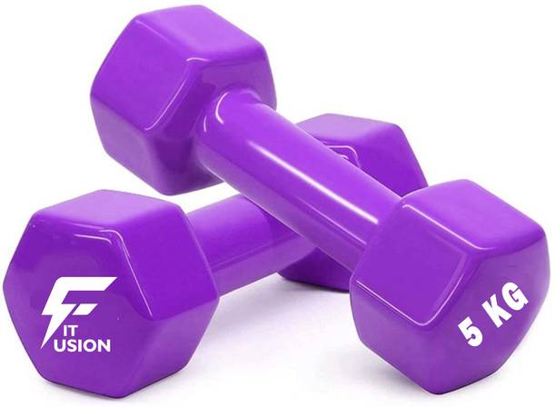 Fit Fusion Vinyl Dumbbells – Premium Grip, Anti-Slip & Durable for Home and Gym Fixed Weight Dumbbell