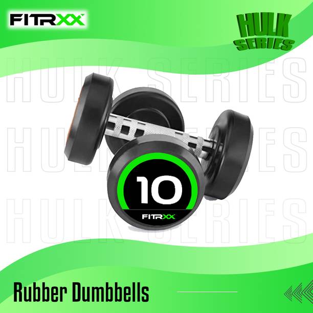 FITRXX Set Of 10KGX2 High Quality Rubber Professional Bouncer Fixed Weight Dumbbell