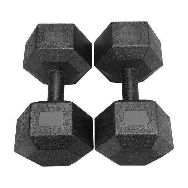 Sahib Traders Pair of 5kg Hexa Pvc Dumbbell Fixed Weight Dumbbell