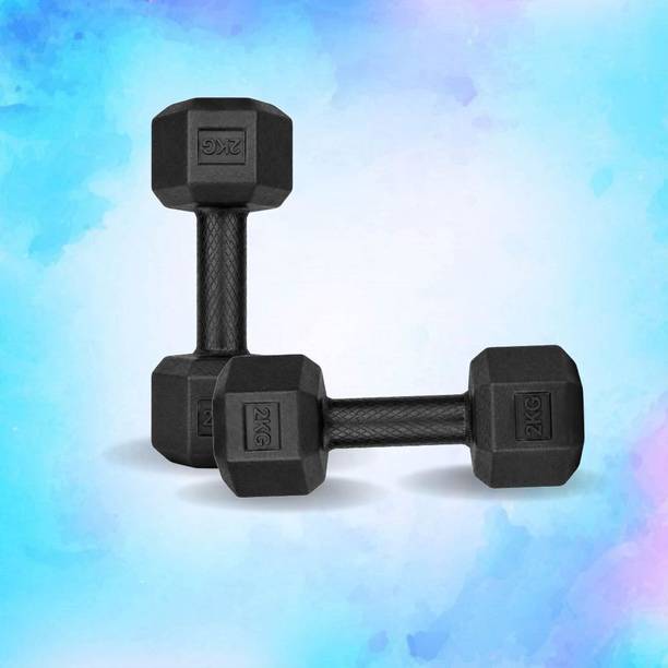 Urvi 2KG Hand Dumbbell | Anti-Roll Hex Gym Weight | Home Fitness Fixed Weight Dumbbell