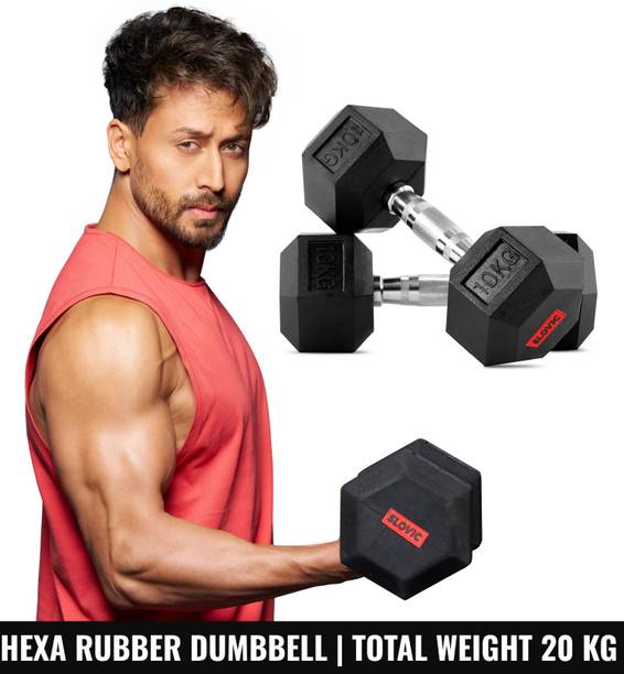 SLOVIC Dumbbells Set for Home Gym | 10 kg| Set of 2 Fixed Weight Dumbbell