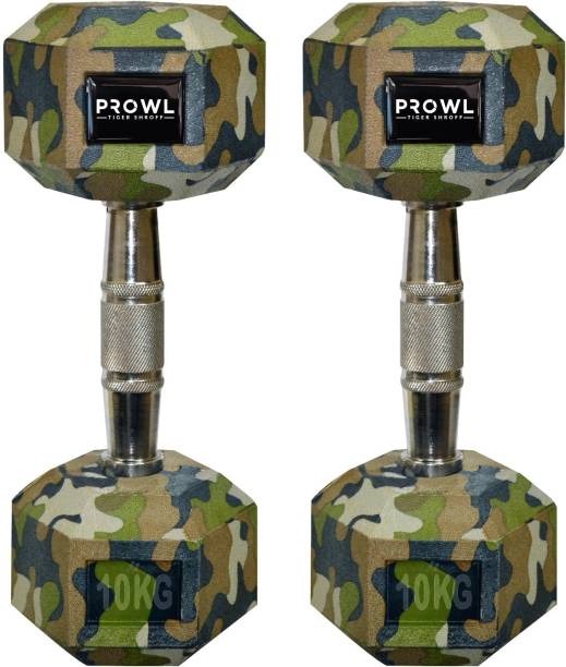 PROWL Premium Solid Rubber Hex (10Kg*2) Fixed Weight Dumbbell