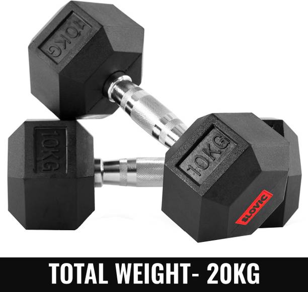 स्लोविक Dumbbells Set for Home Gym | 10 kg| Set of 2 निश्चित वजन डम्बल
