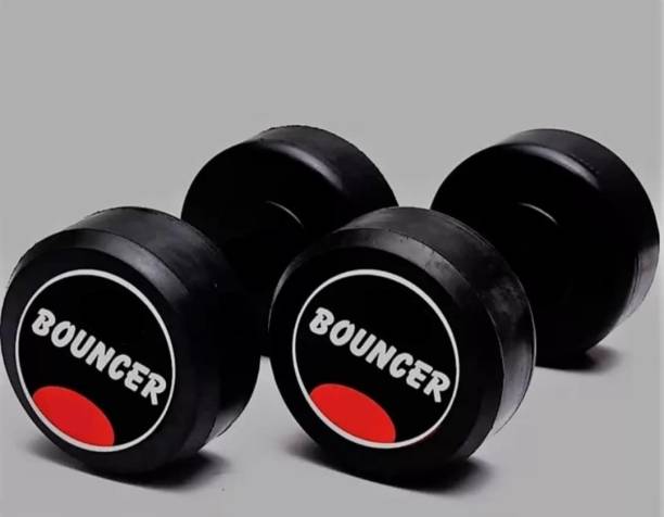 Kiraro Bouncer Style Black Rubber 5KG X 2 Fixed Weight Dumbbell