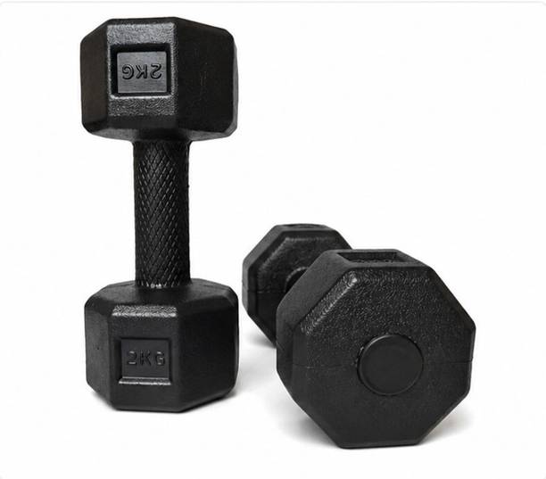 Valtor Sports Fitness PVC Hex-Dumbbells pair 2KG each Fixed Weight Dumbbell